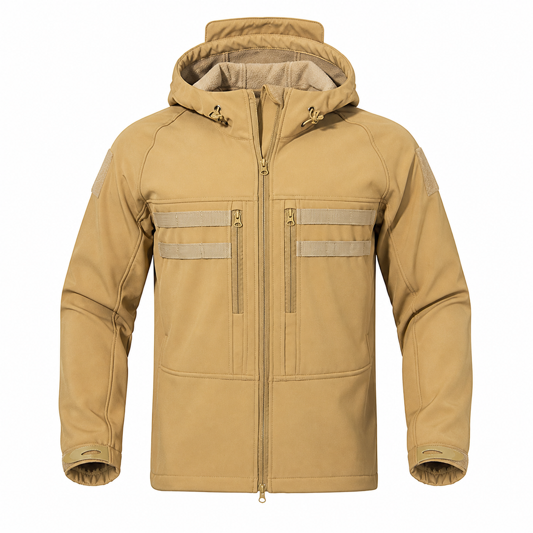 TWS Men’s Fleece-Lined Softshell Jacket – Windproof Hooded Outdoor Tactical Coat
