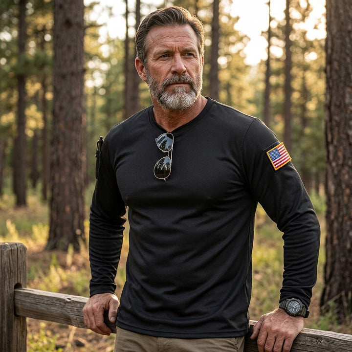 3Pack Men's Tactical Quick Dry Breathable Long Sleeve Shirt