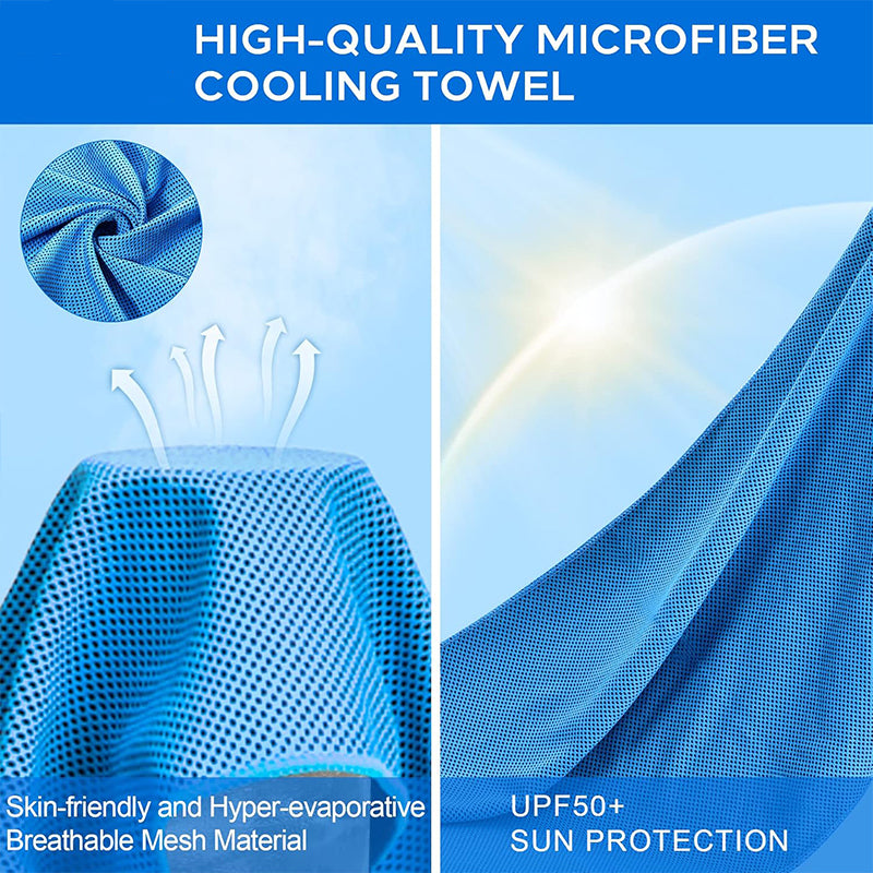TWS 4 Pack Cooling Towel, Soft Breathable Chilly Microfiber Towel for Work, Outdoor, Workout
