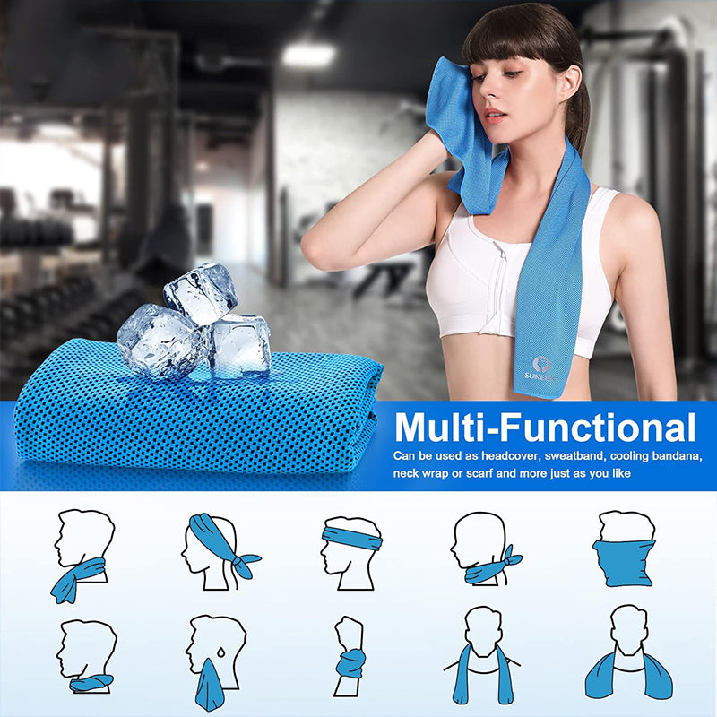 TWS 4 Pack Cooling Towel, Soft Breathable Chilly Microfiber Towel for Work, Outdoor, Workout