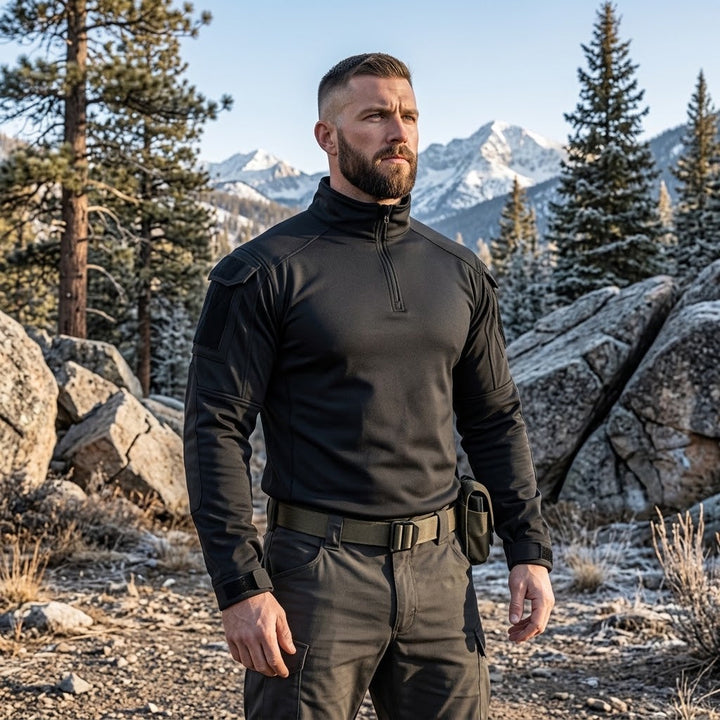 TWS RangeFlex Men’s Tactical Softshell Quarter-Zip Fleece Pullover