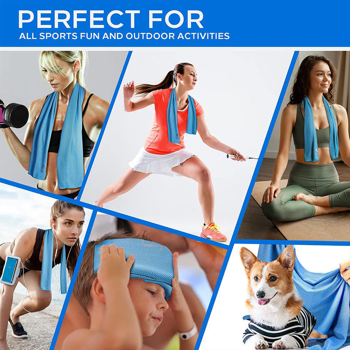 TWS 4 Pack Cooling Towel, Soft Breathable Chilly Microfiber Towel for Work, Outdoor, Workout