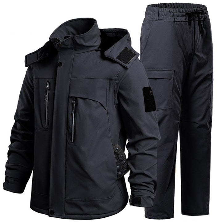 Men’s Softshell Fleece-Lined Waterproof Outdoor Jacket & Trousers Set
