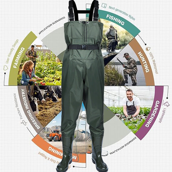 Fishing Waders for Men Women Waterproof Hunting Chest Waders with Boots