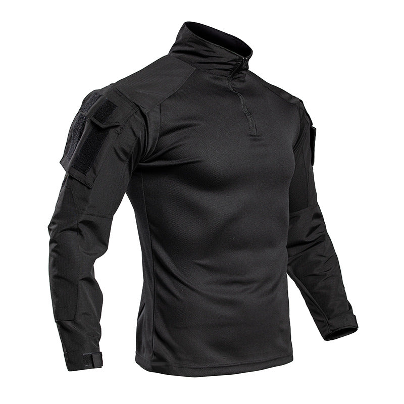 Men's Tactical Combat Shirt – Quarter Zip Training Shirt with Sleeve Pocket