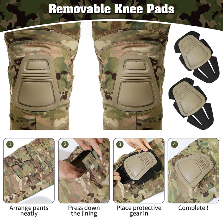 G3 Combat Trousers with Knee Pads Rip-Stop Tactical Trousers Camouflage