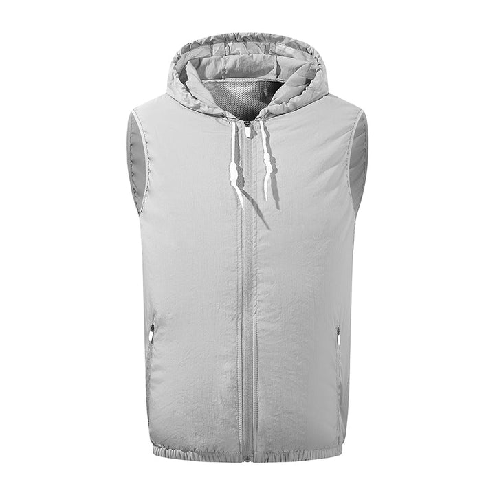 Summer Hooded Air Cooling Vest with 2 Fans – Men & Women Outdoor Heat Relief