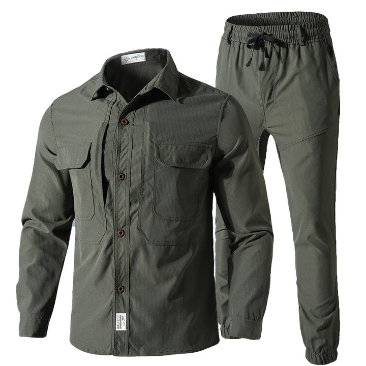 Men's Quick-Dry Lightweight Shirt & Pants Set – Tactical Stretch Uniform