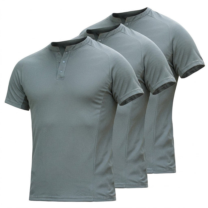 Men's Quick-Dry Henley Collar T-Shirts