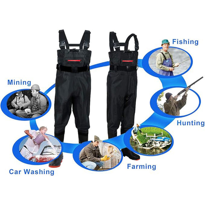TWS Chest Waders with Boots – Waterproof Fishing & Hunting Waders for Men & Women, Durable 2-Ply Nylon/PVC Chest Waders for Outdoor Use