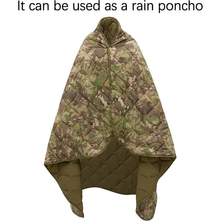 TWS Camo Waterproof Insulated Poncho Liner Blanket for Camping, Hiking & Hunting Outdoors