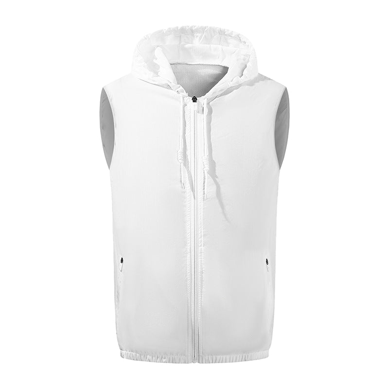 Summer Hooded Air Cooling Vest with 2 Fans – Men & Women Outdoor Heat Relief