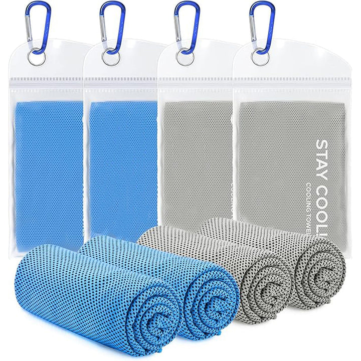 TWS 4 Pack Cooling Towel, Soft Breathable Chilly Microfiber Towel for Work, Outdoor, Workout