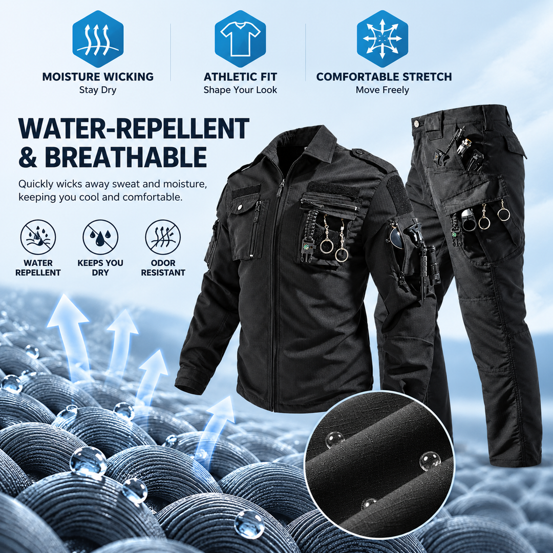 TWS Men’s Tactical Multi-pocket Field Jacket & Cargo Pants Set