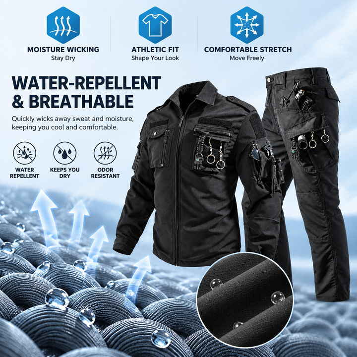 TWS Men’s Tactical Multi-pocket Field Jacket & Cargo Pants Set