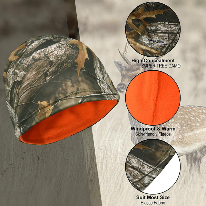TWS Reversible Fleece Beanie Hat for Hunting & Outdoor