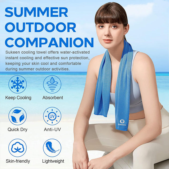 TWS 4 Pack Cooling Towel, Soft Breathable Chilly Microfiber Towel for Work, Outdoor, Workout