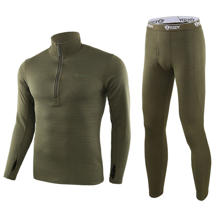 Men's Warm Fleece Underwear Tactical Sports Shapewear Set