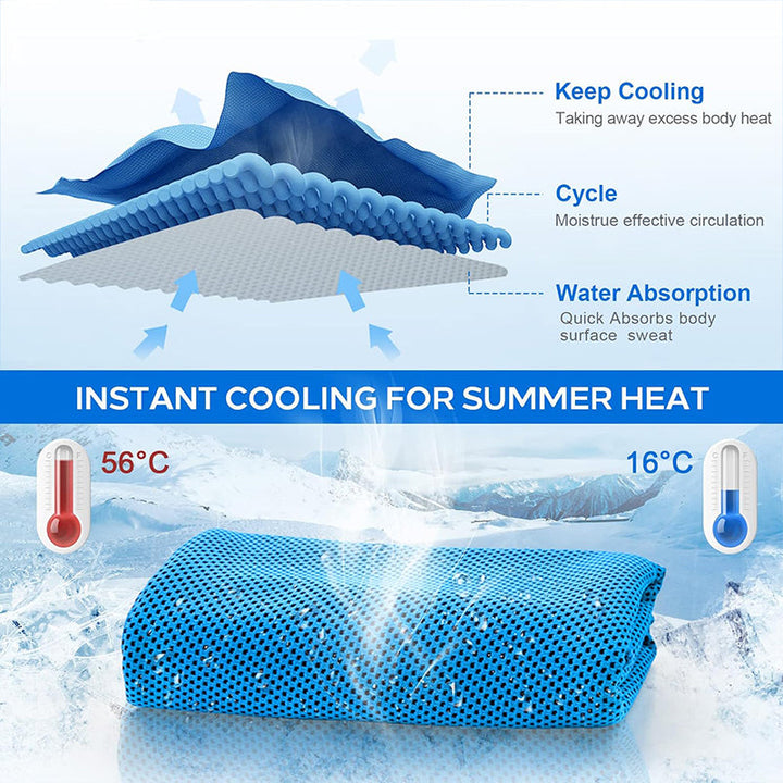 TWS 4 Pack Cooling Towel, Soft Breathable Chilly Microfiber Towel for Work, Outdoor, Workout