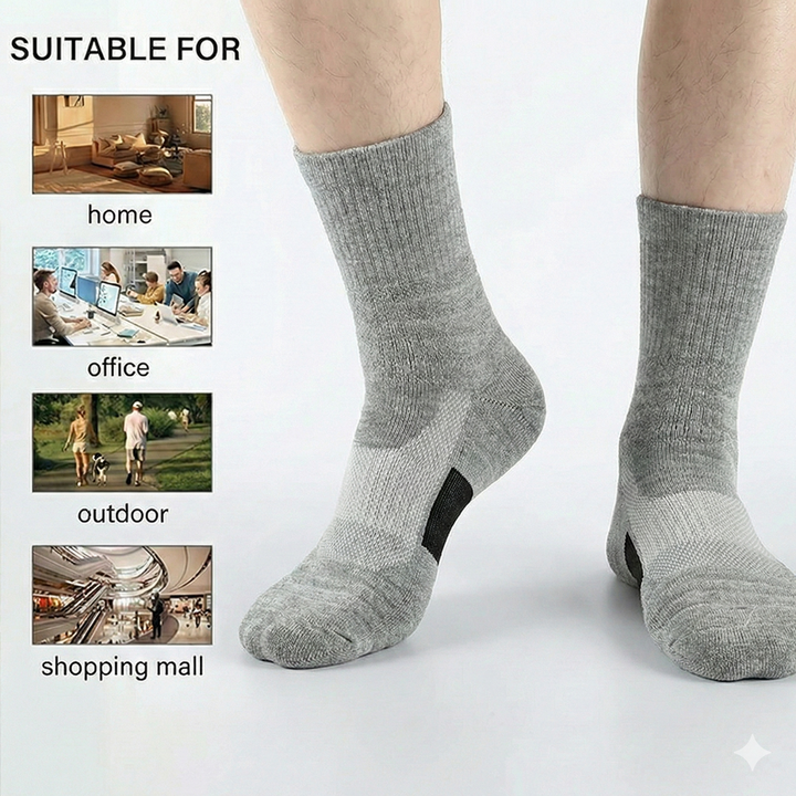 Men's Tactical Crew Socks, Thick Cushioned Moisture Wicking