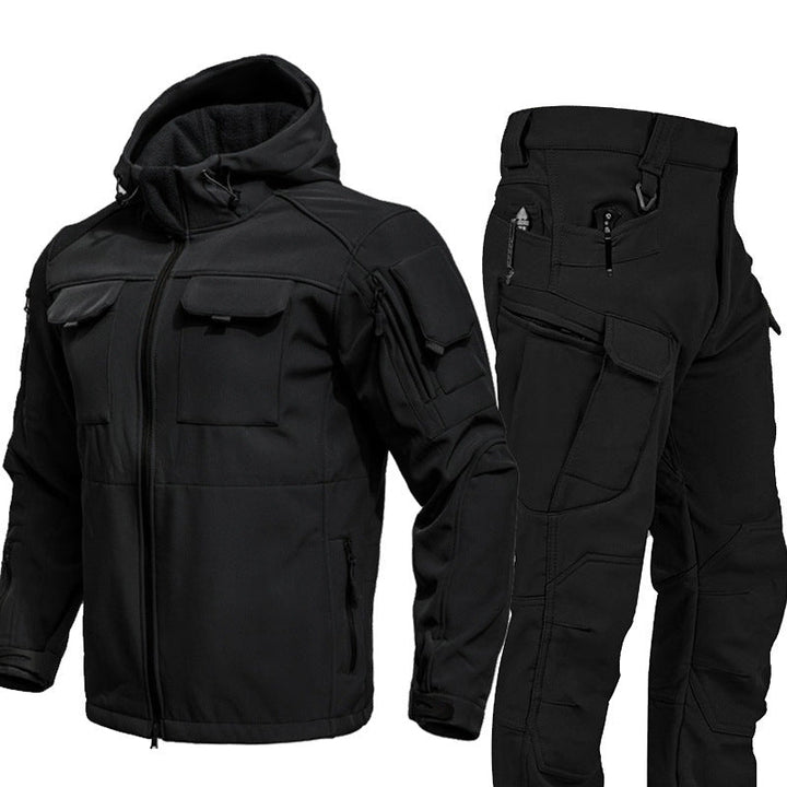 TWS StormGuard Men’s Tactical Softshell Fleece-lined Jacket & Pants Set for Winter