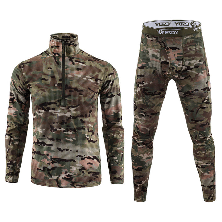 Men's Camouflage Thermal Coat Tactical Sports Underwear Set