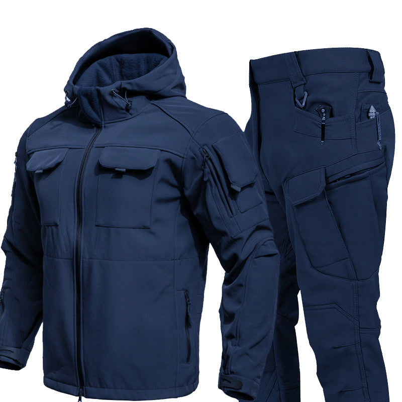 TWS StormGuard Men’s Tactical Softshell Fleece-lined Jacket & Pants Set for Winter