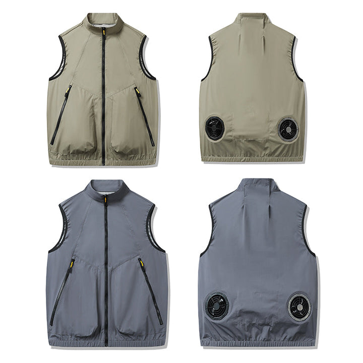Summer Outdoor Air Cooling Vest with 2 Fans – Electric Work Vest for Fishing & Work