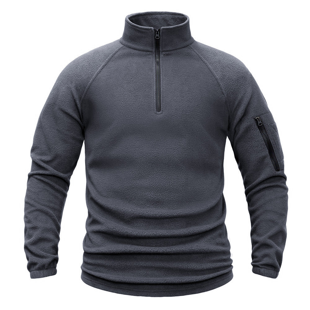 TWS Men’s Half-Zip Fleece Pullover with Sleeve Pocket