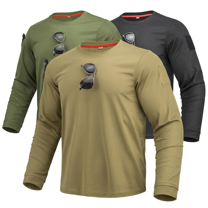3Pack Men's Tactical Quick Dry Breathable Long Sleeve Shirt