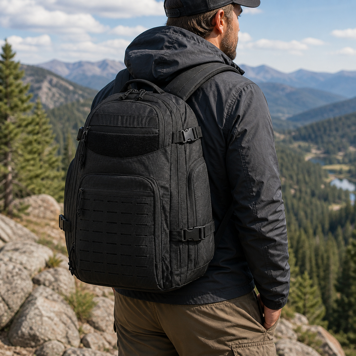 Ranger Pro Expandable Tactical Backpack worn outdoors