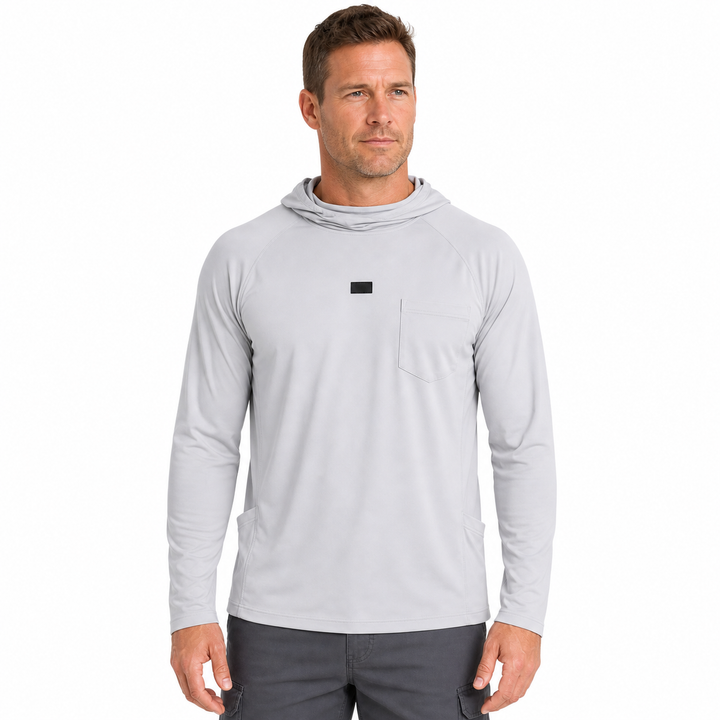 UPF 50+ Hooded Sun Shirt | Lightweight Quick-Dry Fishing Top with Built-In Snood