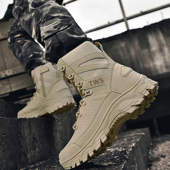 Men’s High-Top Tactical Hiking Boots – Rugged Outdoor Combat Boots with Traction Sole