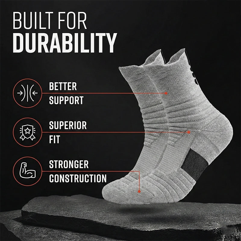 Men's Tactical Crew Socks, Thick Cushioned Moisture Wicking