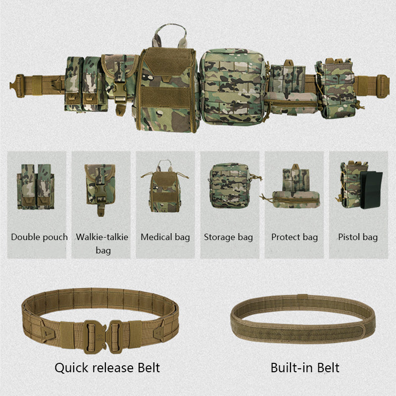 8 Set Pro Quick Release Tactical Molle Belt